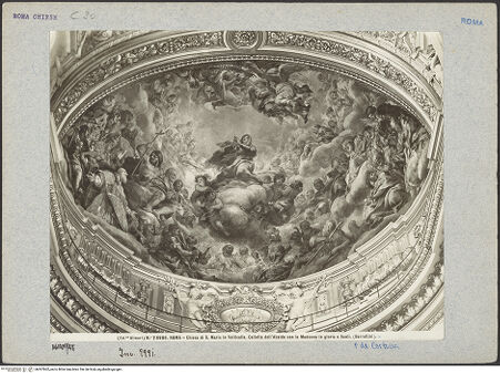 Vorderseite von Alinari [https://www.deutsche-digitale-bibliothek.de/content/lizenzen/rv-ez/] Himmelfahrt und Krönung Mariens, begleitet von Engeln und Heiligen - , bh007862_recto. Foto.