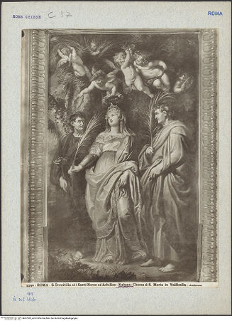 Vorderseite von Alinari [https://www.deutsche-digitale-bibliothek.de/content/lizenzen/rv-ez/] Die Heiligen Domitilla, Nereus und Achilleus - , bh007863_recto. Foto.