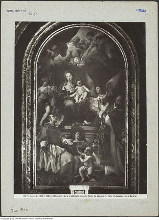 Vorderseite von Alinari [https://www.deutsche-digitale-bibliothek.de/content/lizenzen/rv-ez/] Die Madonna mit den heiligen Carlo Borromeo und Ignatius von Loyola - , bh007868_recto. Foto.