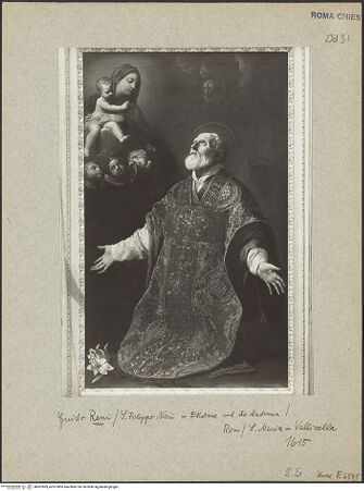 Vorderseite von ICCD [https://www.deutsche-digitale-bibliothek.de/content/lizenzen/rv-ez/] Der heilige Filippo Neri im Gebet vor der Madonna - , bh007869_recto. Foto: Luce.