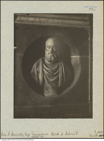 Vorderseite von Bibliotheca Hertziana [https://www.deutsche-digitale-bibliothek.de/content/lizenzen/rv-fz/] Büste des Antonio Frangipane (gestorben 1546) - , bh007874_recto. Foto.