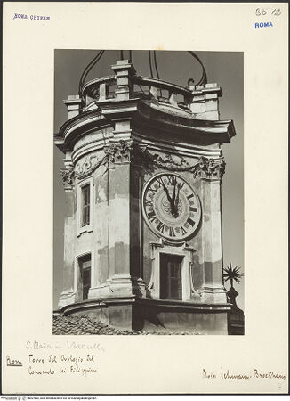 Vorderseite von unbekannt [https://www.deutsche-digitale-bibliothek.de/content/lizenzen/rv-fz/] Santa Maria in VallicellaTorre dell' Orologio - , bh007883_recto. Foto: Lehmann-Brockhaus, Otto.