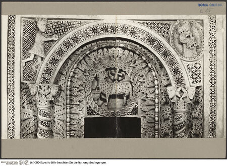 Vorderseite von Hutzel, Max [https://www.deutsche-digitale-bibliothek.de/content/lizenzen/rv-ez/] Altarstipes - Detail: Agnus Dei, bh008049_recto. Foto.