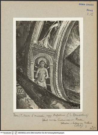 Vorderseite von ICCD [https://www.deutsche-digitale-bibliothek.de/content/lizenzen/rv-ez/] Szenen aus dem Leben des heiligen Bernhardin von SienaChristus in der Mandorla und die Heiligen Berhardin, Antonius von Padua und Ludwig von Toulouse - Ludwig von Toulouse, Gewand, Detail: heiliger Sebastian, bh008062_recto. Foto.