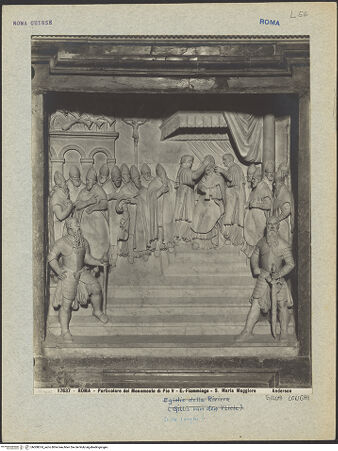 Vorderseite von Alinari [https://www.deutsche-digitale-bibliothek.de/content/lizenzen/rv-ez/] Grabmal Pius' V.Krönung des Papstes - , bh008074_recto. Foto.