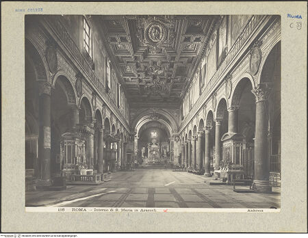 Vorderseite von Alinari [https://www.deutsche-digitale-bibliothek.de/content/lizenzen/rv-ez/] Santa Maria in Aracoeli - Blick nach Osten, bh008089_recto. Foto.