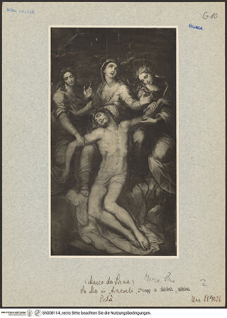 Vorderseite von Bibliotheca Hertziana [https://rightsstatements.org/page/CNE/1.0/] Kreuzabnahme - , bh008114_recto. Foto.