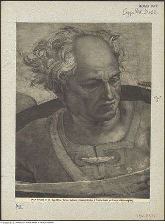 Vorderseite von Alinari [https://www.deutsche-digitale-bibliothek.de/content/lizenzen/rv-ez/] Die Sixtinische DeckePropheten und SibyllenJoel - Detail, bh008356_recto. Foto.