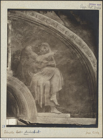 Vorderseite von unbekannt [http://creativecommons.org/licenses/by-nc-sa/4.0/] Die Sixtinische DeckeDie Vorfahren ChristiAminadab - Detail, Figur der rechten Hälfte, bh008397_recto. Foto: Anderson, Domenico.