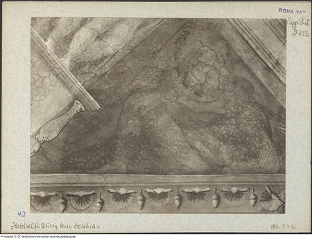 Vorderseite von unbekannt [https://www.deutsche-digitale-bibliothek.de/content/lizenzen/rv-fz/] Die Sixtinische DeckeDie Vorfahren ChristiEzechias, Manasses und Amon - , bh008408_recto. Foto.