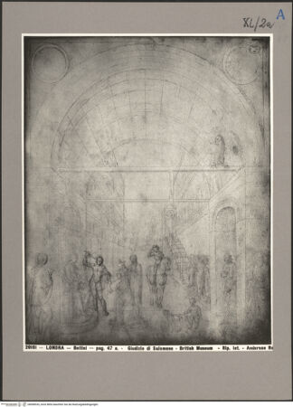 Vorderseite von unbekannt [http://creativecommons.org/publicdomain/mark/1.0/] Szenen aus dem alten und neuen TestamentSzenen aus dem Leben JesuSchlüsselübergabe an Petrus, Zahlung des Zinsgroschens und die versuchte Steinigung Christi - Detail, Schlüsselübergabe an Petrus: Zuschauer rechts, bh008535_recto. Foto: Anderson, Domenico.