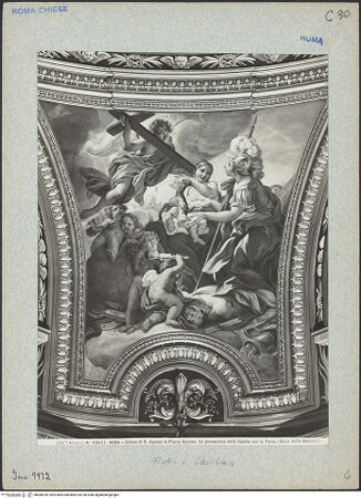 Vorderseite von Alinari [https://www.deutsche-digitale-bibliothek.de/content/lizenzen/rv-ez/] Zyklus der KardinaltugendenAllegorie der Fortitudo mit Fides und Caritas - Gesamtansicht, bh008769_recto. Foto.