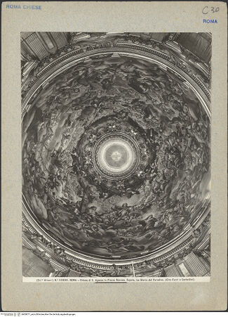 Vorderseite von Alinari [https://www.deutsche-digitale-bibliothek.de/content/lizenzen/rv-ez/] Glorie der heiligen Agnes mit Gottvater, Christus, Maria, Propheten und weiteren Heiligen - Gesamtansicht, bh008771_recto. Foto.