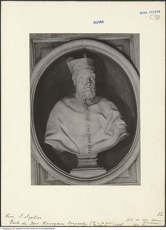 Vorderseite von Bibliotheca Hertziana [https://www.deutsche-digitale-bibliothek.de/content/lizenzen/rv-fz/] Grabmal für Kardinal Girolamo Seripando (+ 1563) - Gesamtansicht, bh008848_recto. Foto: Lehmann-Brockhaus, Otto.