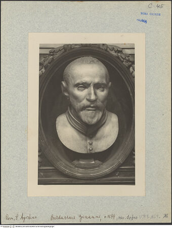 Vorderseite von Bibliotheca Hertziana [https://www.deutsche-digitale-bibliothek.de/content/lizenzen/rv-fz/] Grabmal des Baldessare Ginanni - Büste des Verstorbenen, bh008853_recto. Foto: Calderisi, Michele Valentino.