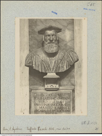 Vorderseite von Bibliotheca Hertziana [https://www.deutsche-digitale-bibliothek.de/content/lizenzen/rv-fz/] Büste des Raffaele Casali - , bh008855_recto. Foto: Calderisi, Michele Valentino.