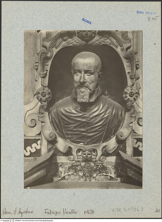 Vorderseite von Bibliotheca Hertziana [https://www.deutsche-digitale-bibliothek.de/content/lizenzen/rv-fz/] Grabmal des Fabrizio Veralli - Detail: Büste, bh008857_recto. Foto: Calderisi, Michele Valentino.