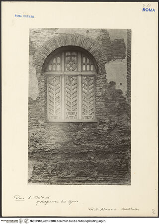 Vorderseite von Bibliotheca Hertziana [https://www.deutsche-digitale-bibliothek.de/content/lizenzen/rv-fz/] Santa Balbina - Mittelfenster der Apsis, bh008988_recto. Foto: Lehmann-Brockhaus, Otto.