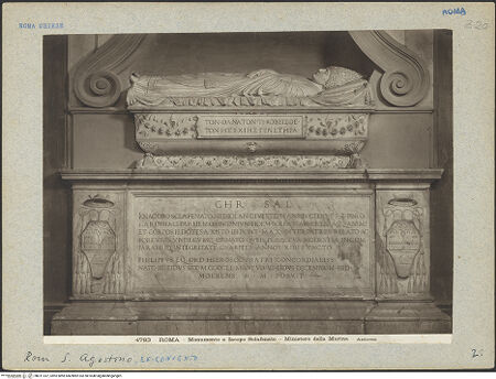 Vorderseite von Alinari [https://www.deutsche-digitale-bibliothek.de/content/lizenzen/rv-ez/] Grabmonument des Kardinals Giovanni Giacomo Sclafenati (+1497) - Gesamtansicht, bh011337_recto. Foto.