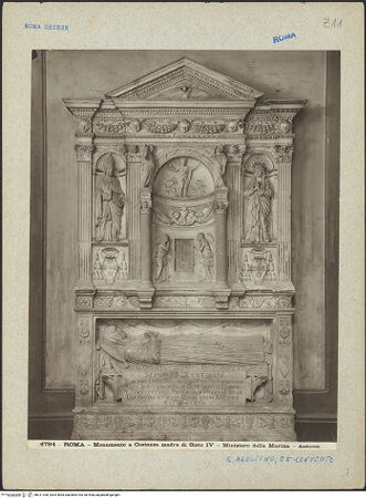 Vorderseite von Alinari [https://www.deutsche-digitale-bibliothek.de/content/lizenzen/rv-ez/] Grabmal der Costanza Ammanati-Piccolomini (+1477) - Gesamtansicht, bh011338_recto. Foto.