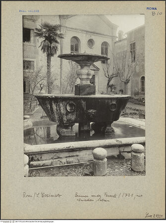 Vorderseite von ICCD [https://www.deutsche-digitale-bibliothek.de/content/lizenzen/rv-ez/] Brunnen mit römischem Labrum - , bh011519_recto. Foto.