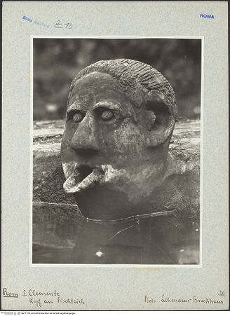 Vorderseite von Bibliotheca Hertziana [https://www.deutsche-digitale-bibliothek.de/content/lizenzen/rv-fz/] Wasserspeier - , bh011535_recto. Foto.