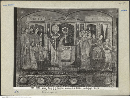 Vorderseite von Alinari [https://www.deutsche-digitale-bibliothek.de/content/lizenzen/rv-ez/] Szenen aus dem Leben des heiligen KlemensDie Messe des heiligen Klemens - Gesamtansicht, bh011549_recto. Foto.