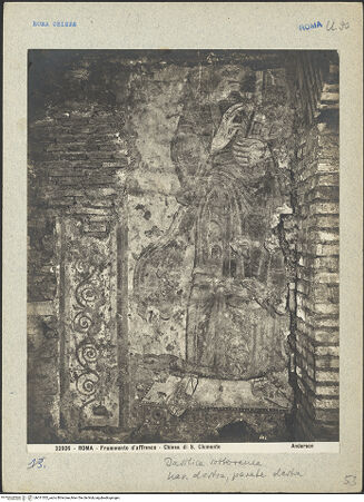 Vorderseite von Alinari [https://www.deutsche-digitale-bibliothek.de/content/lizenzen/rv-ez/] Fragment eines Freskos (männlicher Heiliger) - , bh011552_recto. Foto.