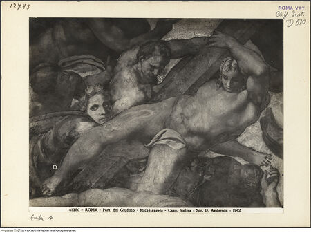 Vorderseite von Alinari [https://www.deutsche-digitale-bibliothek.de/content/lizenzen/rv-ez/] Das Jüngste Gericht - Engel mit Kreuz, bh011666_recto. Foto.