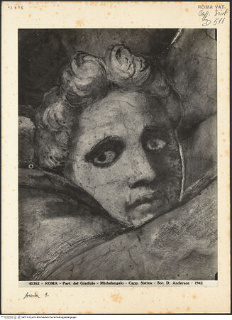 Vorderseite von Alinari [https://www.deutsche-digitale-bibliothek.de/content/lizenzen/rv-ez/] Das Jüngste Gericht - Engel mit Kreuz, bh011670_recto. Foto.