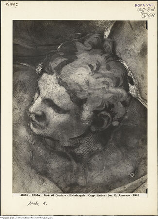 Vorderseite von Alinari [https://www.deutsche-digitale-bibliothek.de/content/lizenzen/rv-ez/] Das Jüngste Gericht - Engel mit Dornenkrone, bh011671_recto. Foto.