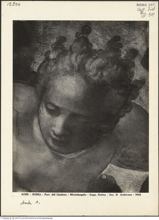 Vorderseite von Alinari [https://www.deutsche-digitale-bibliothek.de/content/lizenzen/rv-ez/] Das Jüngste Gericht - Engel mit Kreuz, bh011675_recto. Foto.