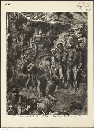 Vorderseite von Alinari [https://www.deutsche-digitale-bibliothek.de/content/lizenzen/rv-ez/] Das Jüngste Gericht - Gruppe zur Rechten Christi, bh011692_recto. Foto.