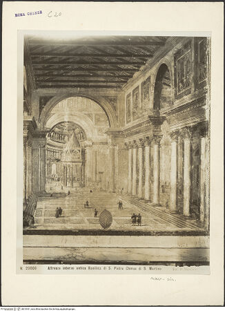 Vorderseite von unbekannt [http://creativecommons.org/publicdomain/mark/1.0/] Innenansicht von Alt-Sankt-Peter - Gesamtansicht, bh014431_recto. Foto: Moscioni, Romualdo.