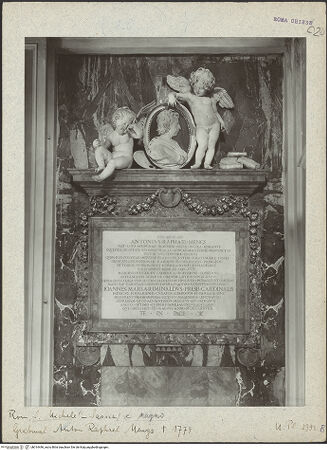 Vorderseite von Bibliotheca Hertziana [https://www.deutsche-digitale-bibliothek.de/content/lizenzen/rv-fz/] Grabmal des Anton Raphael Mengs - , bh014446_recto. Foto.