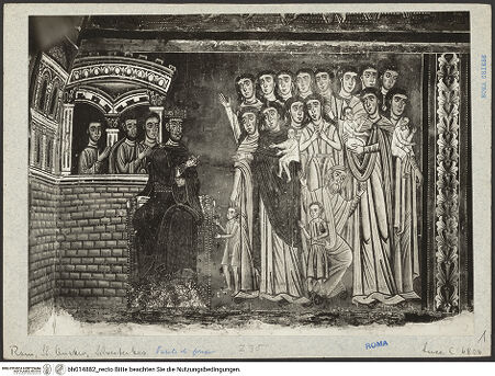 Vorderseite von Luce [https://www.deutsche-digitale-bibliothek.de/content/lizenzen/rv-ez/] SilvesterlegendeKonstantin verkündet den Müttern, dass er nicht im Blut ihrer unschuldigen Kinder baden will, um vom Aussatz geheilt zu werden - Gesamtansicht, bh014882_recto. Foto.