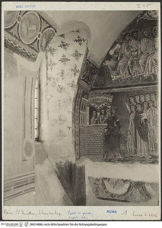 Vorderseite von Luce [https://www.deutsche-digitale-bibliothek.de/content/lizenzen/rv-ez/] Silvesterlegende - Ecke der Kapelle links des Eingangs, bh014886_recto. Foto.