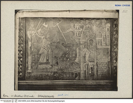 Vorderseite von unbekannt [https://www.deutsche-digitale-bibliothek.de/content/lizenzen/rv-fz/] SilvesterlegendeKaiser Konstantin überreicht Papst Silvester die Tiara - Gesamtansicht, bh014899_recto. Foto.