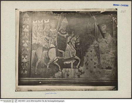 Vorderseite von British School at Rome (BSR) [https://www.deutsche-digitale-bibliothek.de/content/lizenzen/rv-ez/] SilvesterlegendeKonstantins Zügeldienst am Pferd Silvesters - Gesamtansicht, bh014901_recto. Foto.