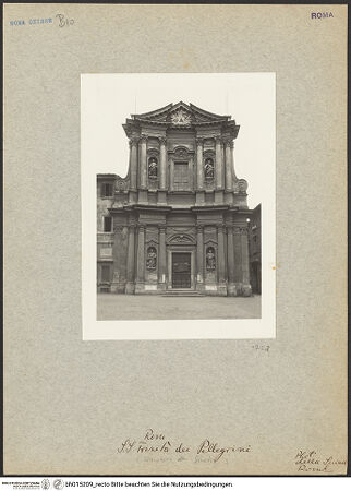 Vorderseite von Spina, Luigi? [https://www.deutsche-digitale-bibliothek.de/content/lizenzen/rv-ez/] Santissima Trinità dei Pellegrini - Fassade, bh015209_recto. Foto.