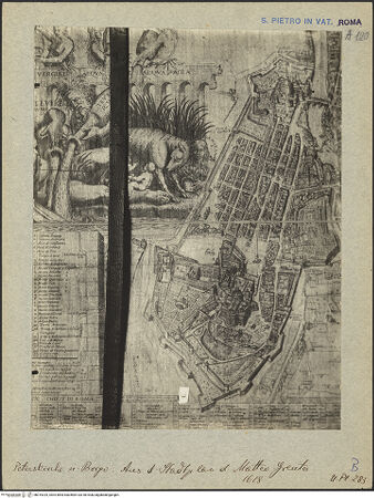 Vorderseite von Bibliotheca Hertziana [https://www.deutsche-digitale-bibliothek.de/content/lizenzen/rv-fz/] Romplan - Detail: St. Peter , bh015325_recto. Foto: Lindner, Paul.