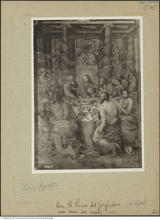 Vorderseite von unbekannt [https://www.deutsche-digitale-bibliothek.de/content/lizenzen/rv-fz/] Freskenzyklus zur Passion ChristiDas letzte Abendmahl - Gesamtansicht: Das letzte Abendmahl, bh015894_recto. Foto.