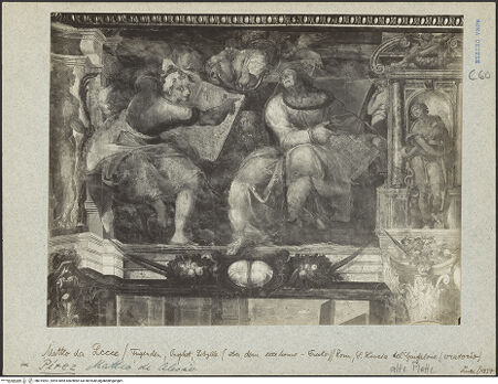 Vorderseite von ICCD [https://www.deutsche-digitale-bibliothek.de/content/lizenzen/rv-ez/] Freskenzyklus zur Passion ChristiEin Prophet und eine Sibylle - gesamt, bh015901_recto. Foto.