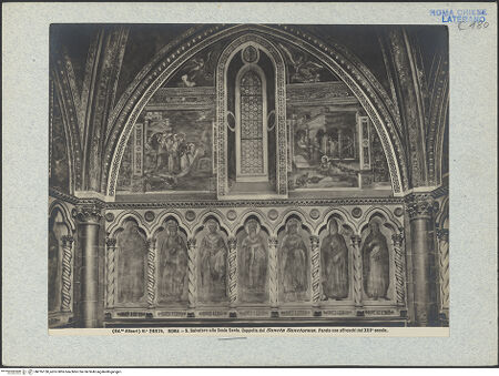 Vorderseite von Alinari [https://www.deutsche-digitale-bibliothek.de/content/lizenzen/rv-ez/] Freskenzyklus - Westwand, bh016150_recto. Foto.