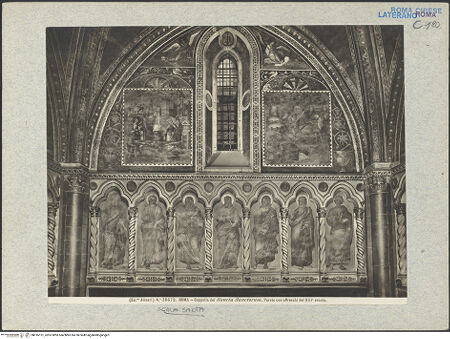 Vorderseite von Alinari [https://www.deutsche-digitale-bibliothek.de/content/lizenzen/rv-ez/] Freskenzyklus - Südwand, bh016151_recto. Scan.