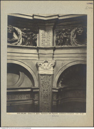 Vorderseite von Alinari [https://www.deutsche-digitale-bibliothek.de/content/lizenzen/rv-ez/] Santa Maria presso San SatiroSakristei - Obergeschoss, Knickpilaster, Detail, bh016233_recto. Foto.