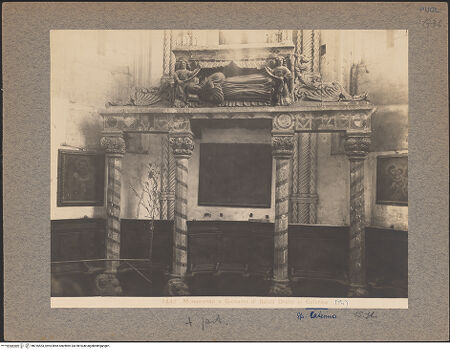 Vorderseite von Moscioni [https://www.deutsche-digitale-bibliothek.de/content/lizenzen/rv-fz/] Grabmal für Giovanni Antonio Orsini del Balzo (gest. 1463) - Teilansicht, bh016553_recto. Foto: Moscioni, Romualdo.