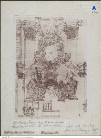 Vorderseite von Victoria and Albert Museum [https://www.deutsche-digitale-bibliothek.de/content/lizenzen/rv-ez/] Entwurf zur Kathedra Petri in San Pietro - , bh016689_recto. Foto.