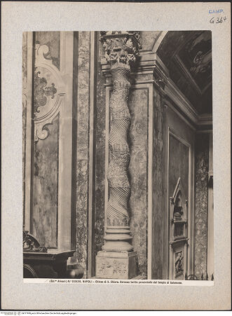 Vorderseite von Alinari [https://www.deutsche-digitale-bibliothek.de/content/lizenzen/rv-ez/] Säulen des Hochaltarziboriums - Gesamtansicht einer Säule, bh017999_recto. Foto.