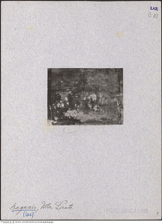 Vorderseite von unbekannt [https://www.deutsche-digitale-bibliothek.de/content/lizenzen/rv-fz/] Darstellungen berühmter Kardinalsvillen im LatiumJagdcasino in Caprarola - Untere Hälfte, bh018417_recto. Foto: Lamb, Carl.